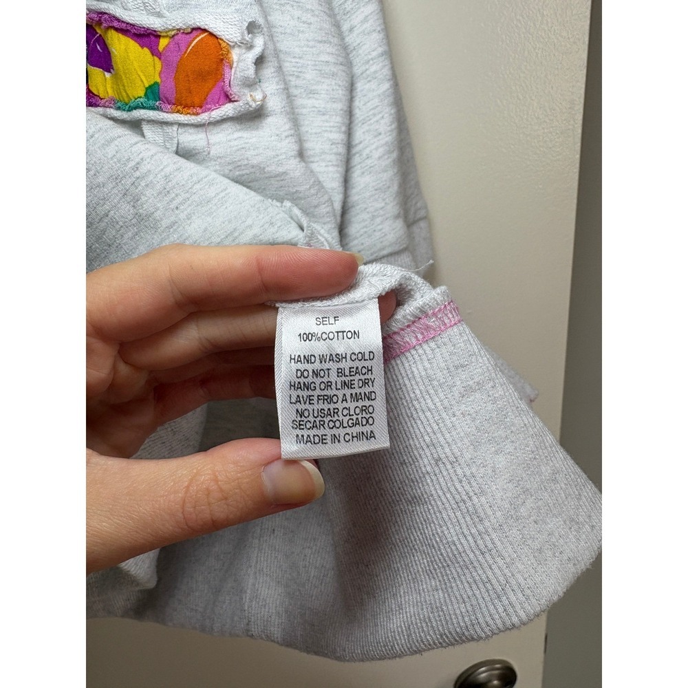 Artistic Works by Lu Short Sleeve Sweatshirt Small Heather Gray Patchwork Love - Picture 7 of 9